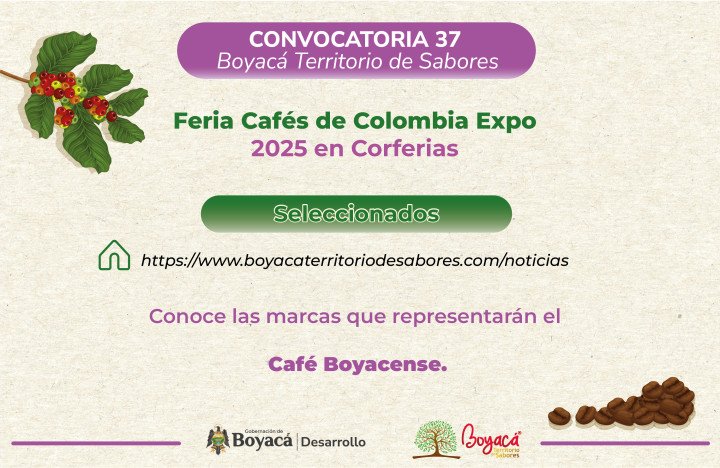 Resultados Convocatoria No. 37 con las marcas seleccionadas para participar en Cafés de Colombia Expo 2025. Estos son los resultados de la...